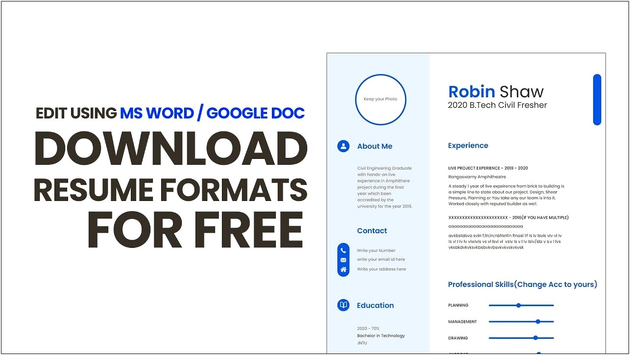 Simple Resume Format Ms Word Download