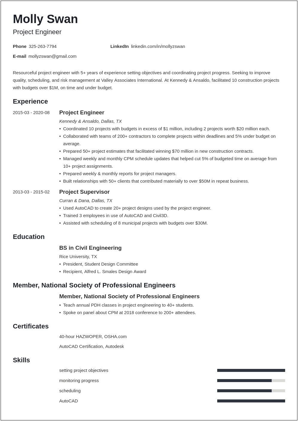 Site Engineer Job Description For Resume