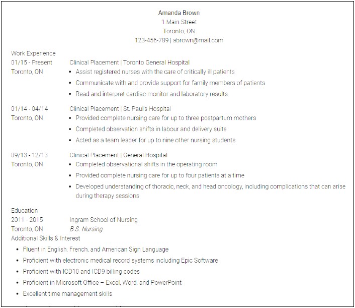 Skills And Abilities For Medical School Resume