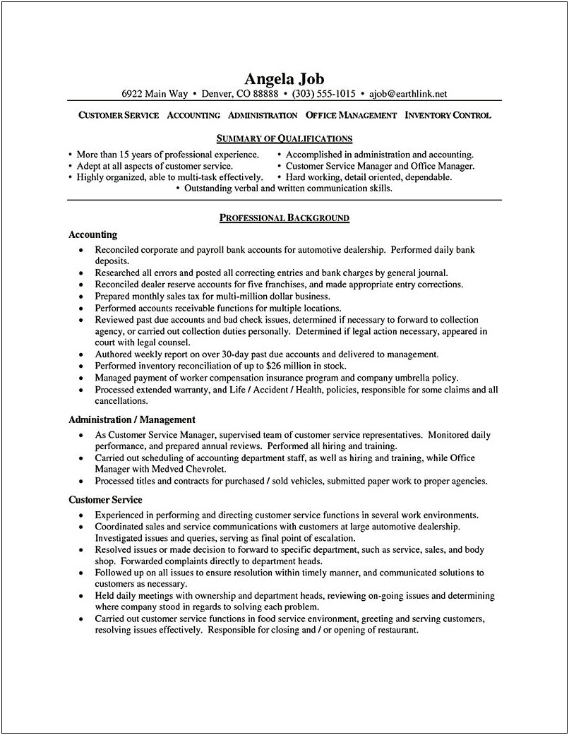 Skills And Abilities For Resume Customer Service
