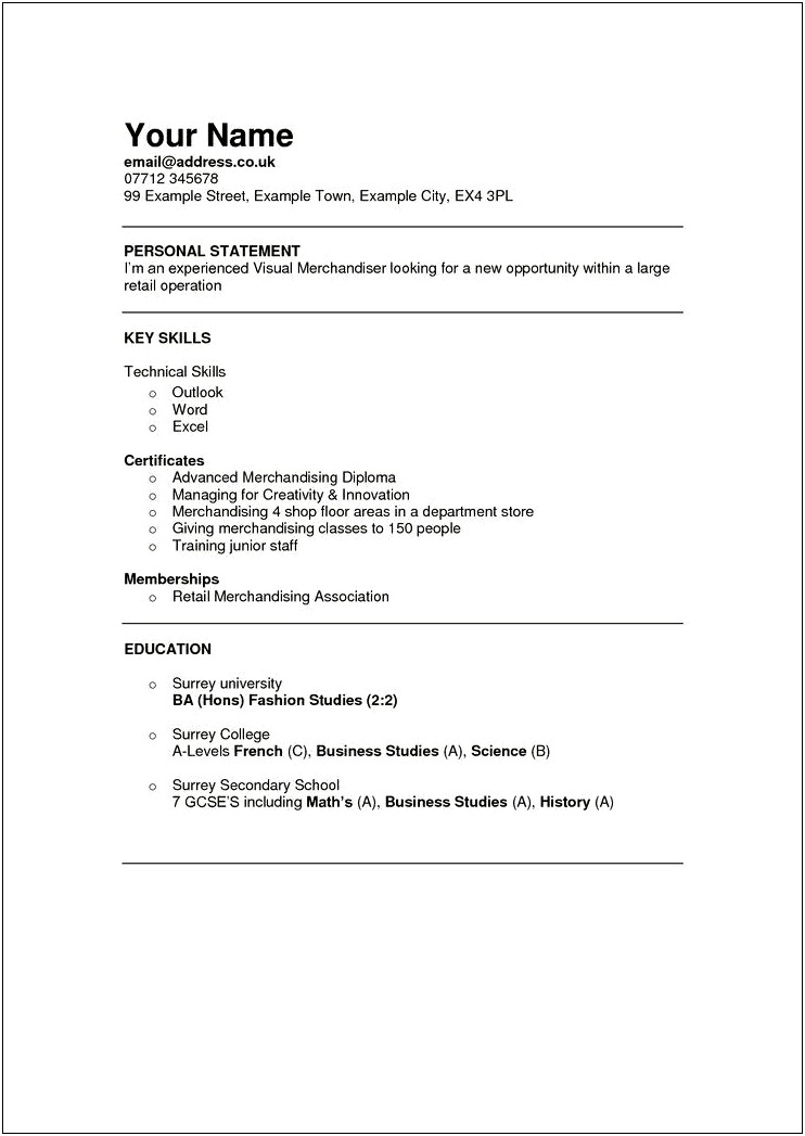Skills And Abilities On Resume For Retail