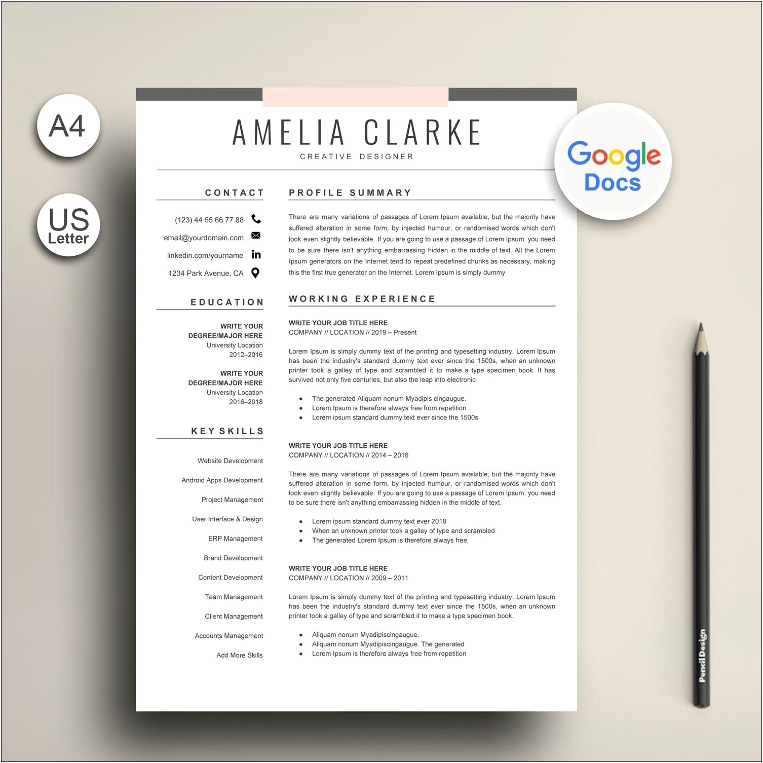 Skills Based Resume Template Google Docs