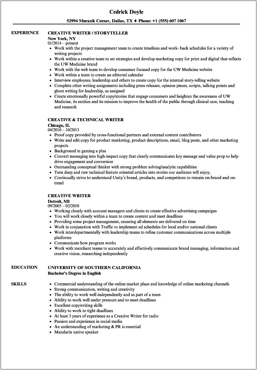 Skills For A Journalist On Resume