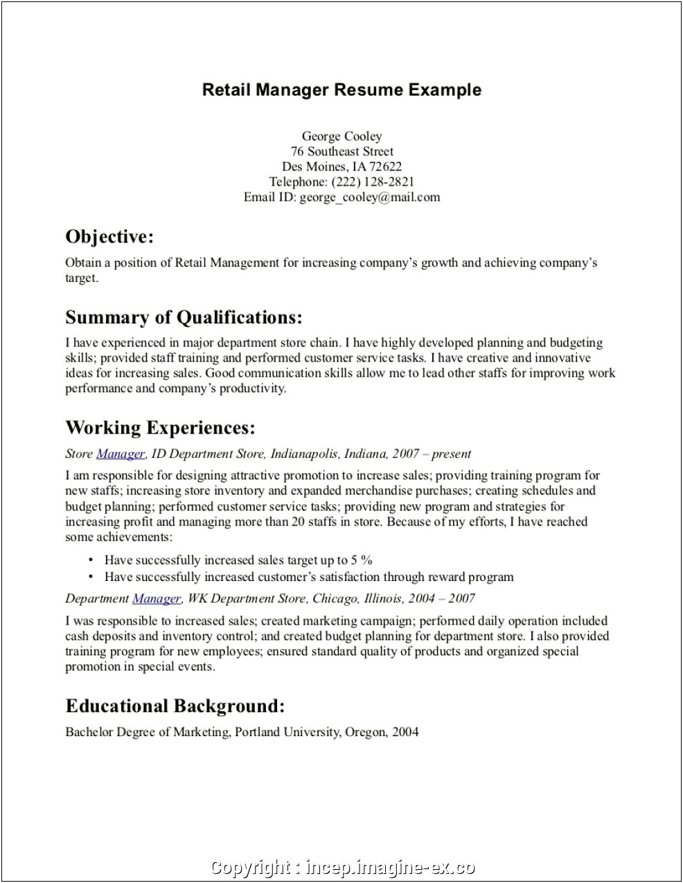 Skills For A Resume For Retail