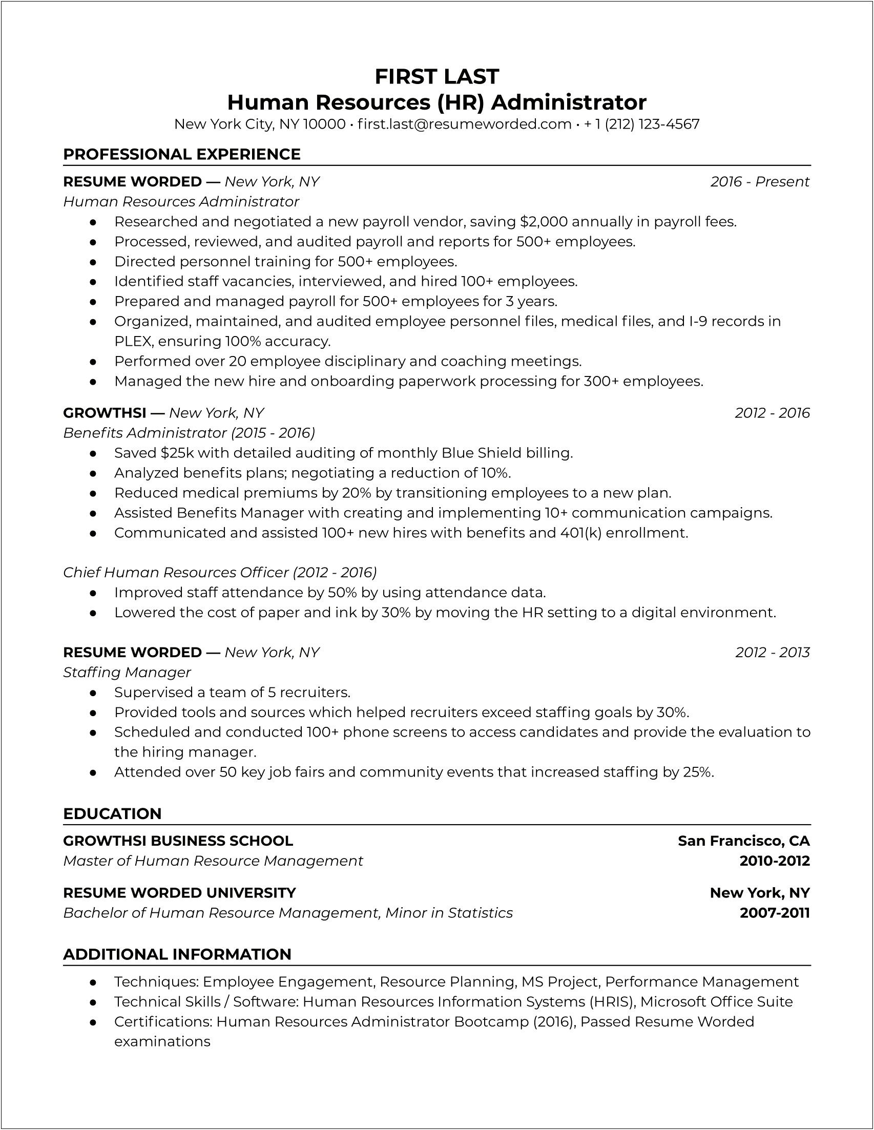 Skills For Human Resources Assistant Resume
