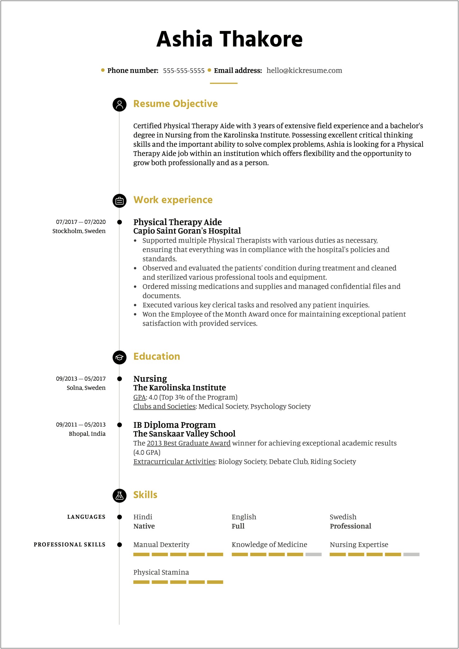 Skills For Physical Therapy Assistant Resume