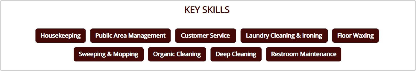 Skills For Resume Of A Housekeeper