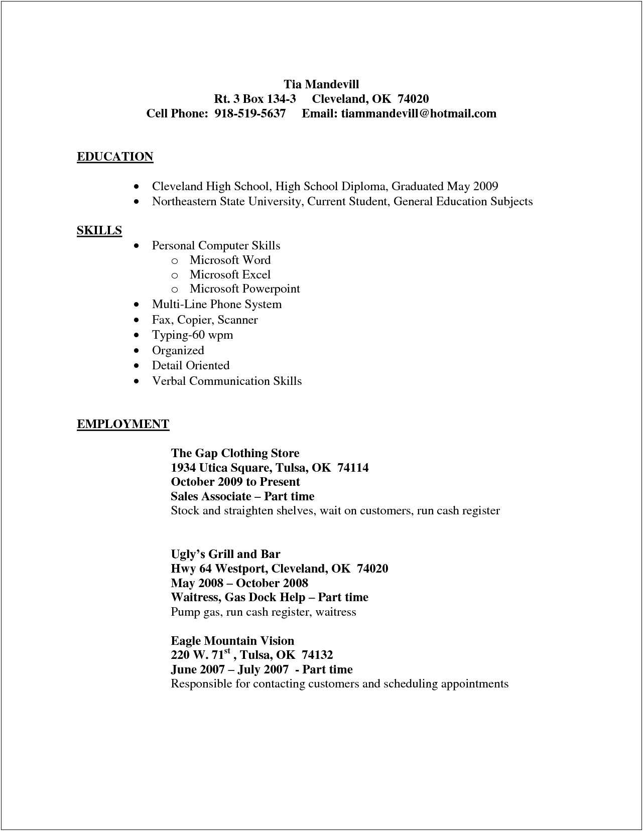 Skills For Retail Manager Resume Example