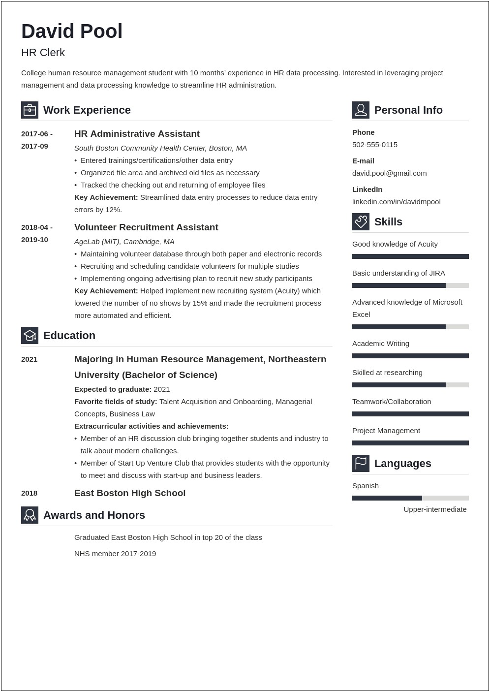 Skills Learned In College On A Resume