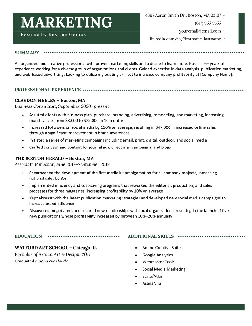 Skills Learned In Writing A Resume