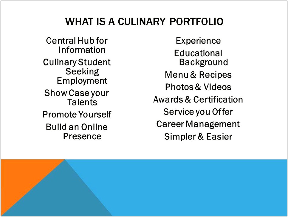 Skills Of A Culinary Student Resume