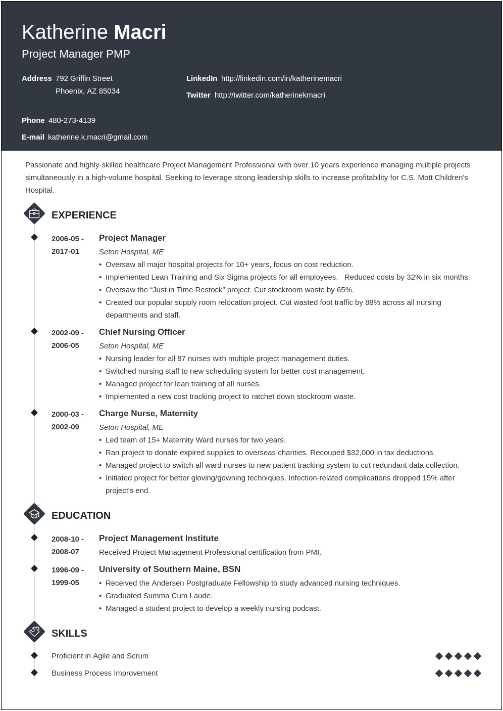 Skills Statement For Project Management Resume Examples