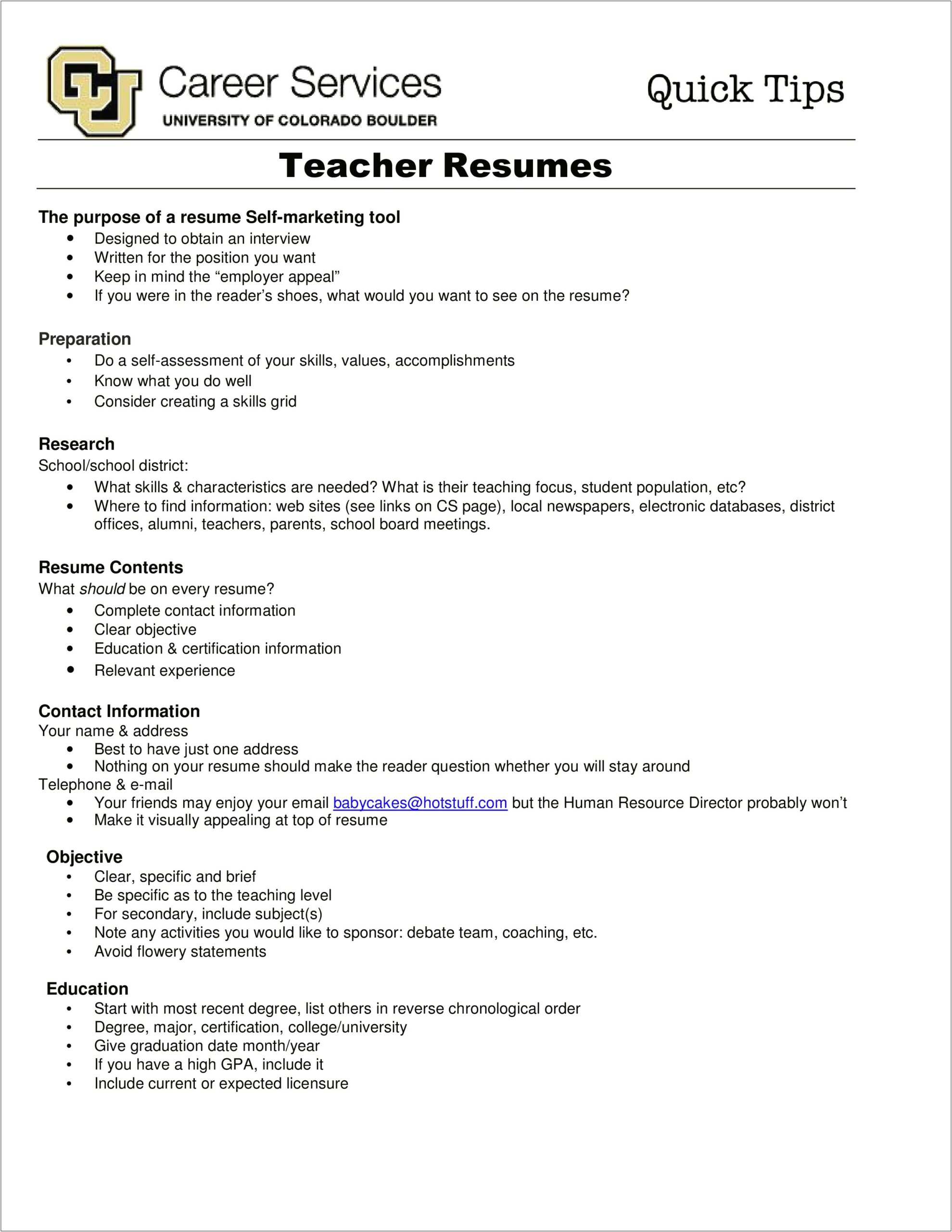 Skills To Include On A Resume For Teachers