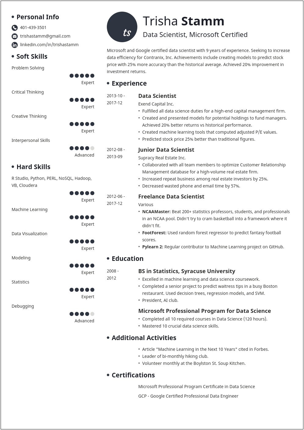 Skills To List On A Data Science Resume