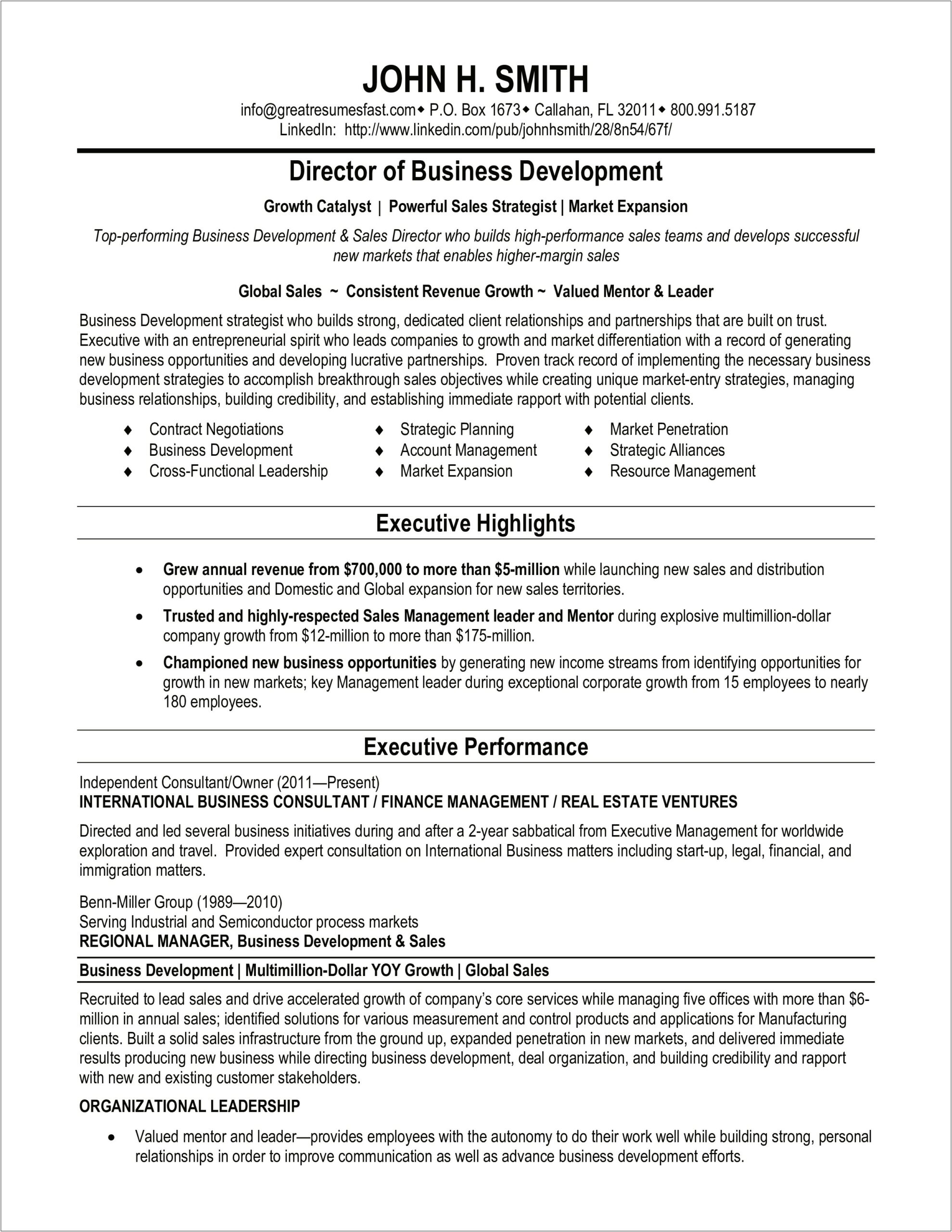 Skills To List On Development Director Resume