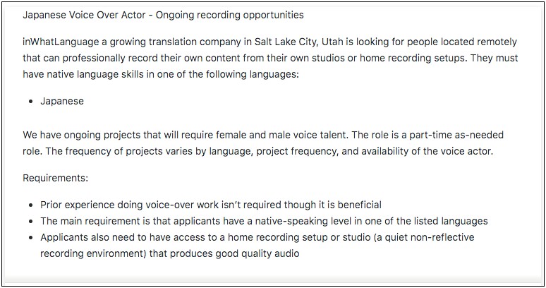 Skills To Put On A Voice Actor Resume