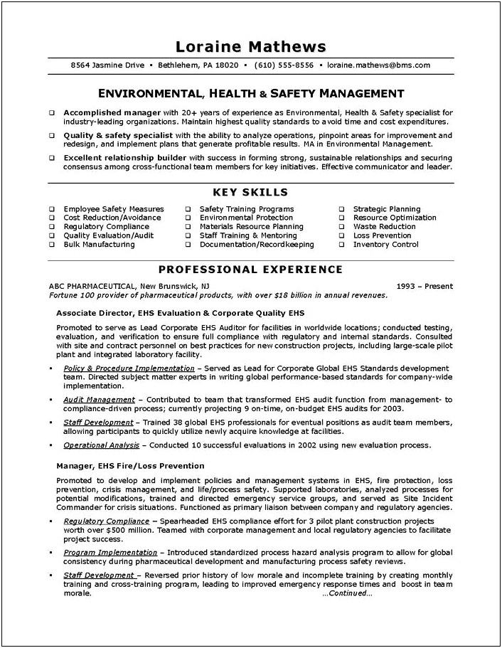Skills To Put On Resume For Environmental