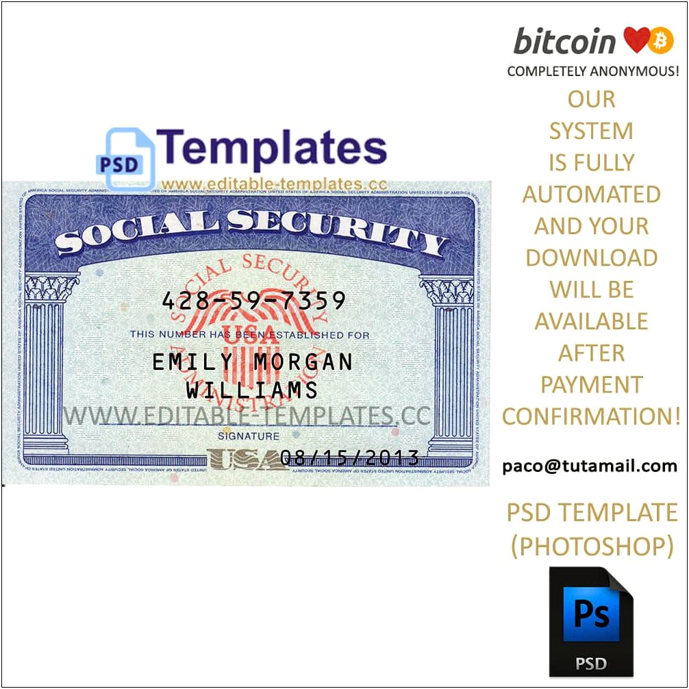Social Security Card Template Download Full