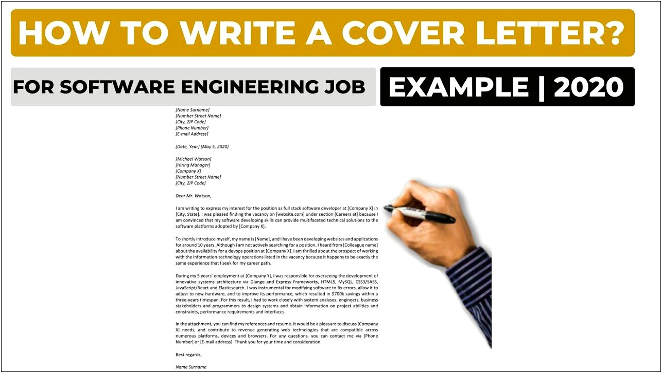 Software Developer Resume Cover Letter Sample
