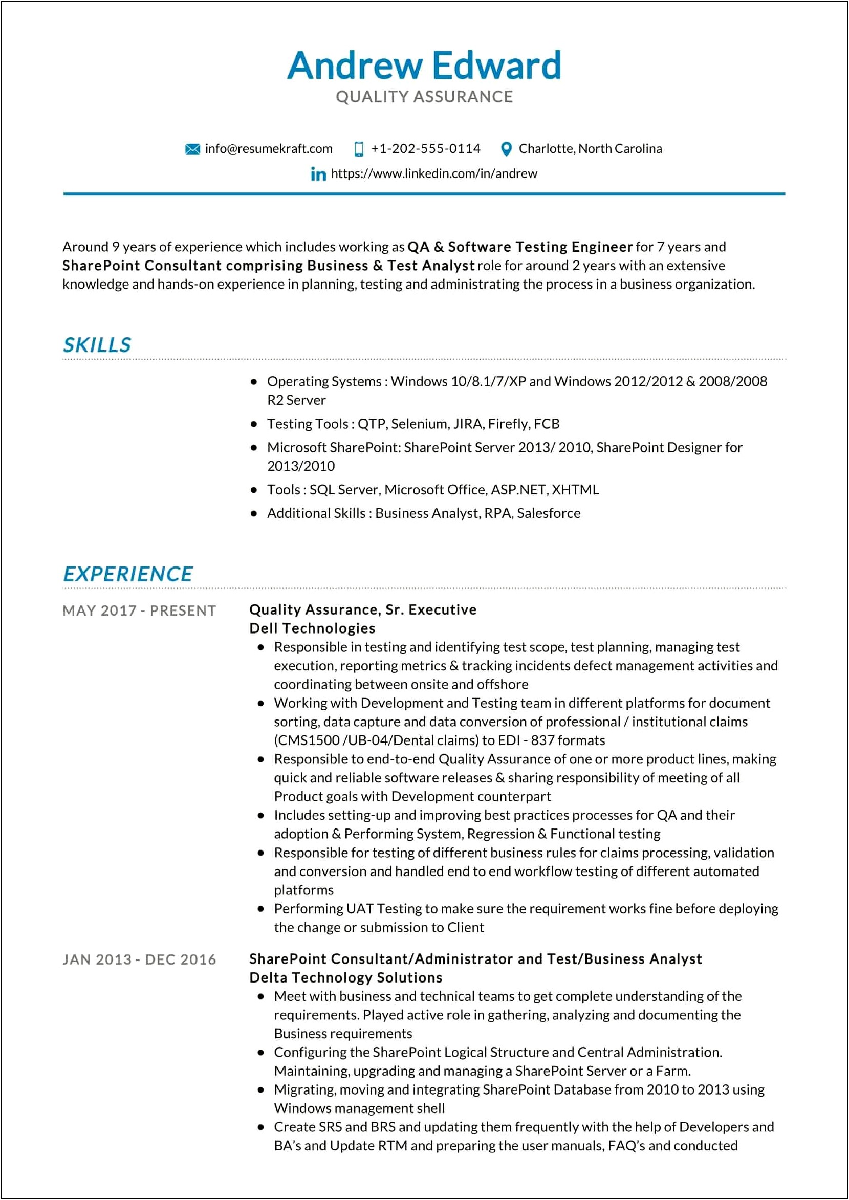Software Quality Assurance Resume Cover Letter Examples