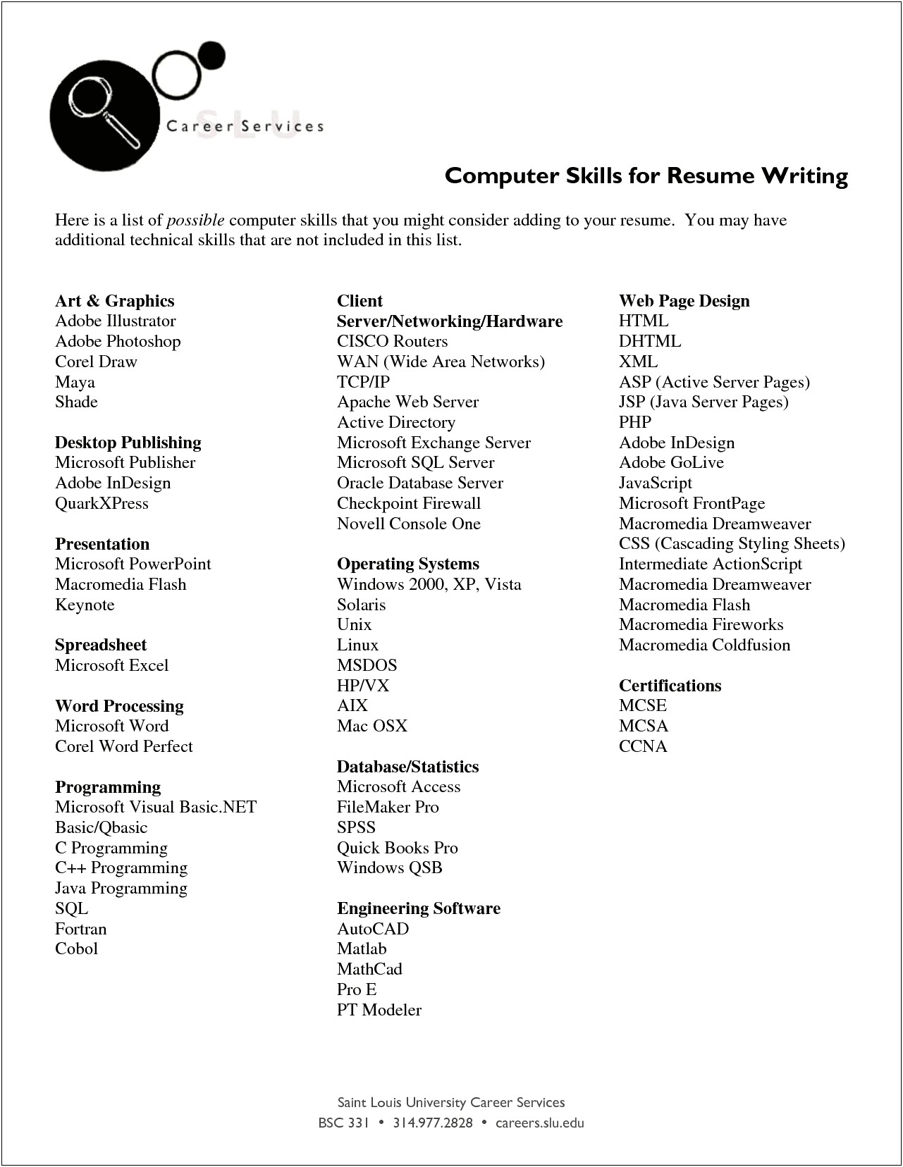 Software Skills To List On Resume