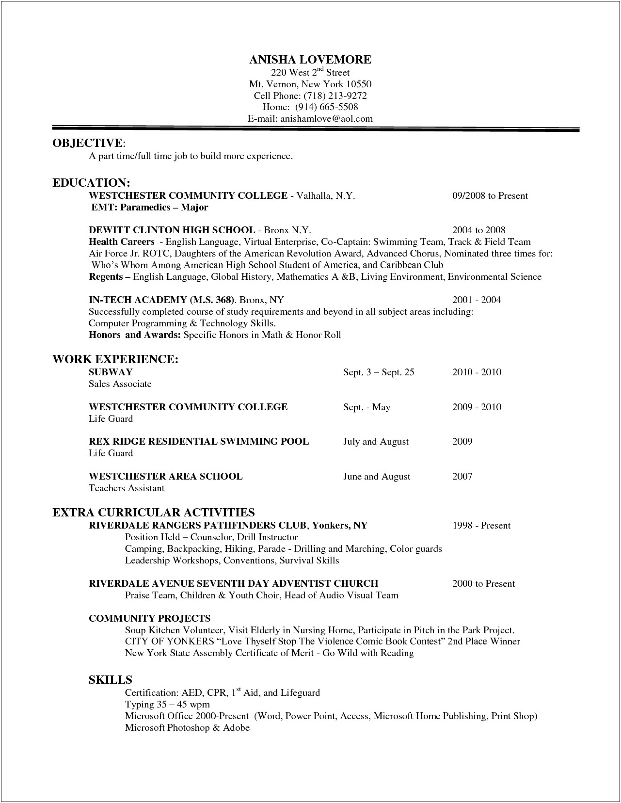 Soup Kitchen Volunteer Job Description Resume