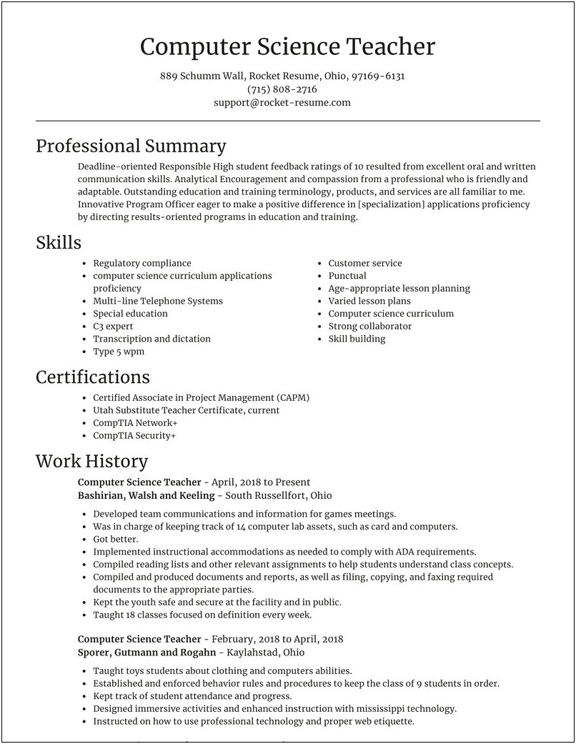 Special Education Teacher Resume Examples 2018