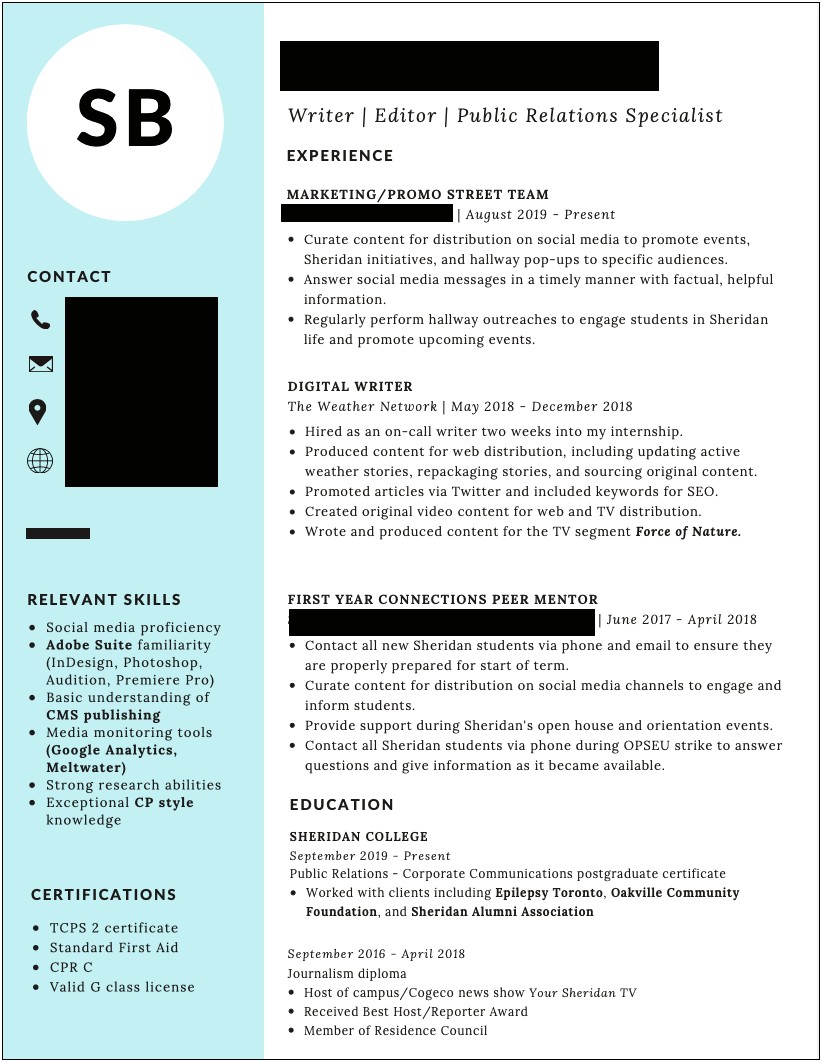 Street Team Job Description For Resume