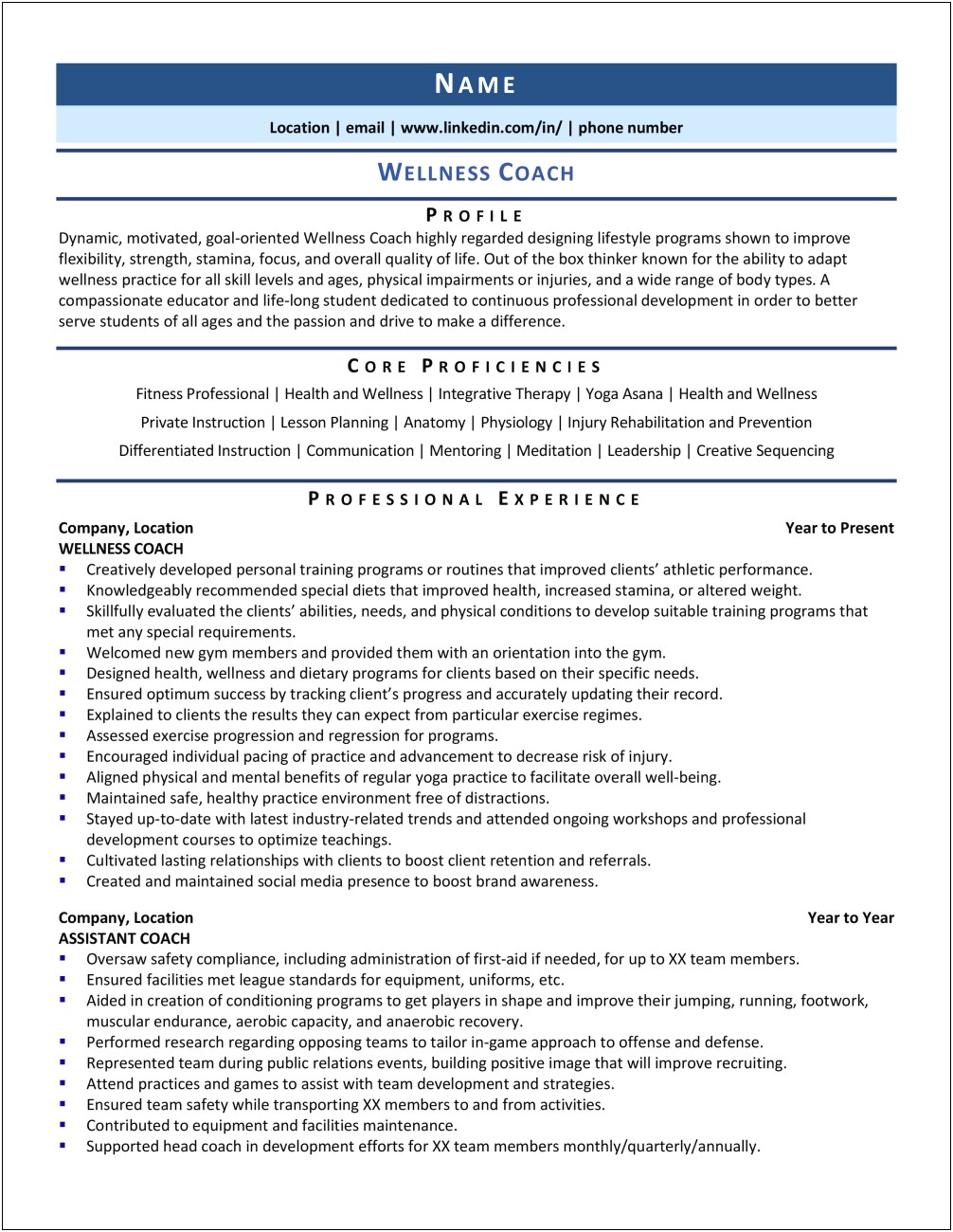 Strength And Conditioning Coach Resume Examples