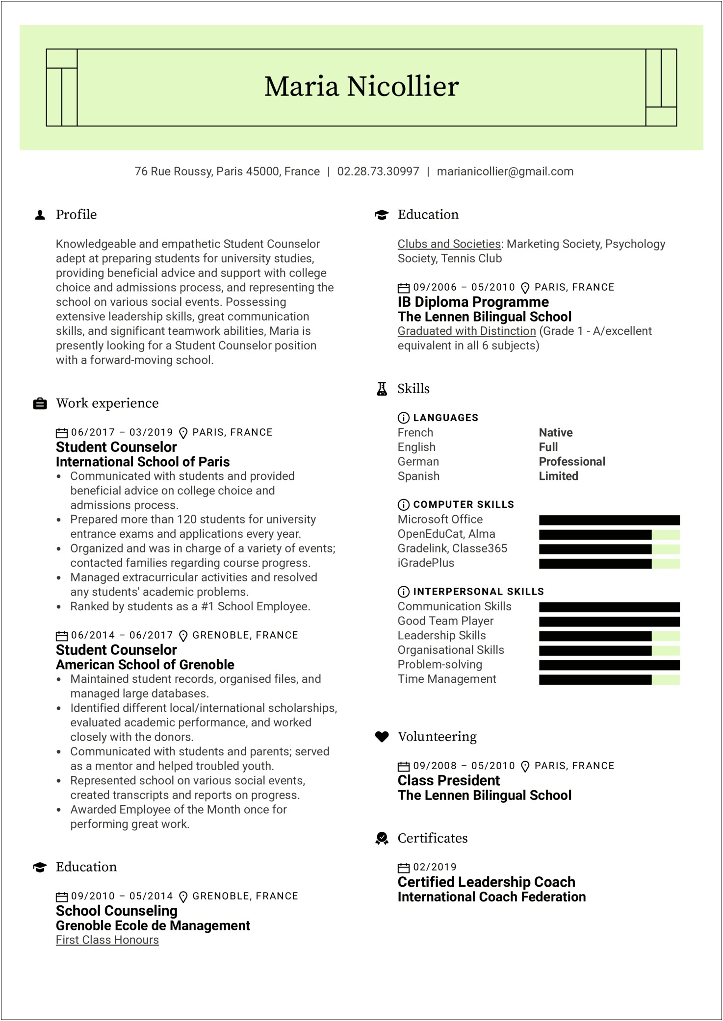 Strong Resume Examples From College Students