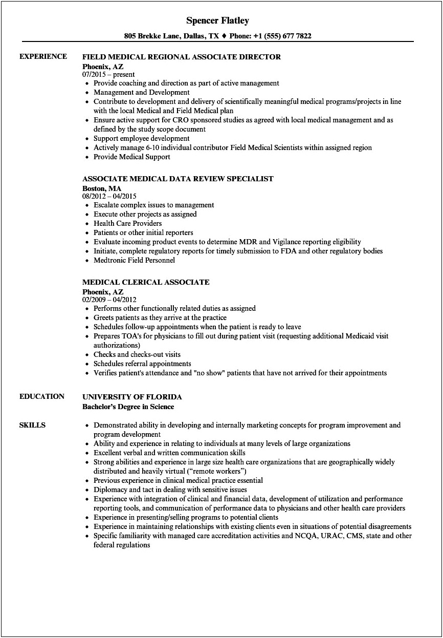 Strong Resume Headline Examples Medical Field