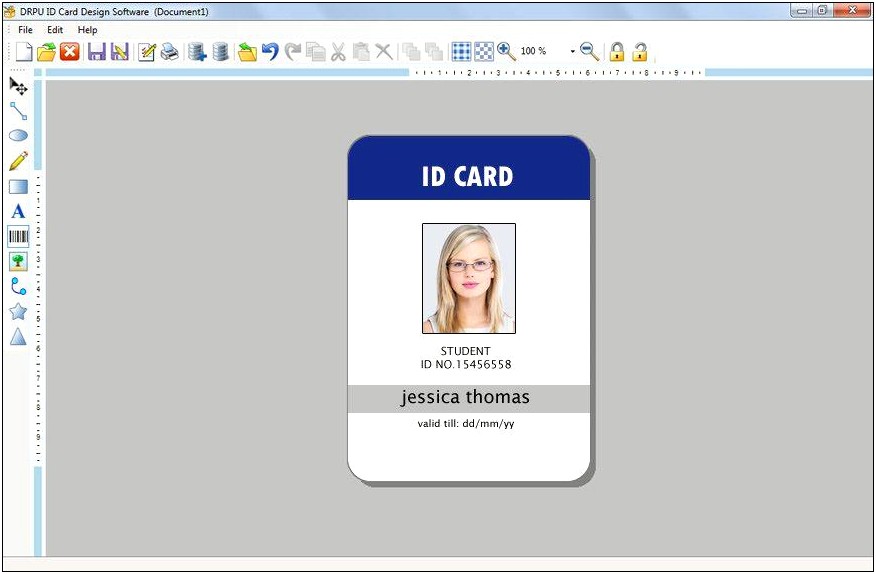 Student Id Card Template Free Download Word