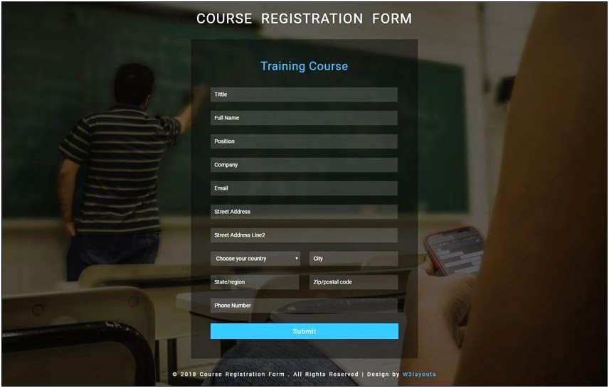 Student Registration Form Html Template Free Download