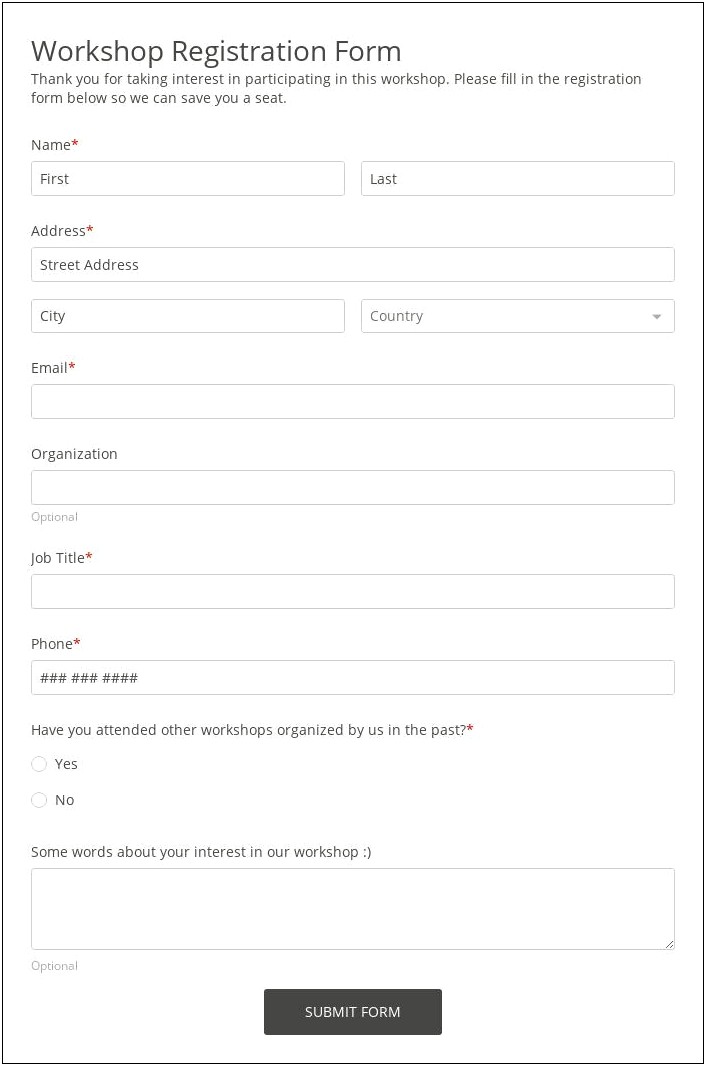Student Registration Form Template Free Download In Php