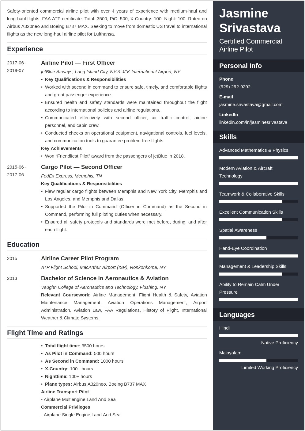 Suas Pilot Cover Page For Resume Example