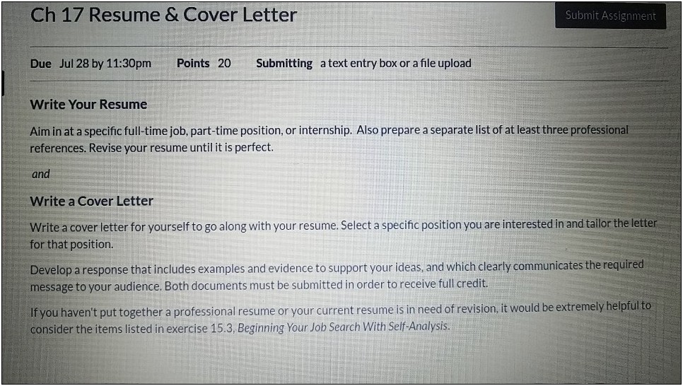 Submit A Cover Letter With Your Resume