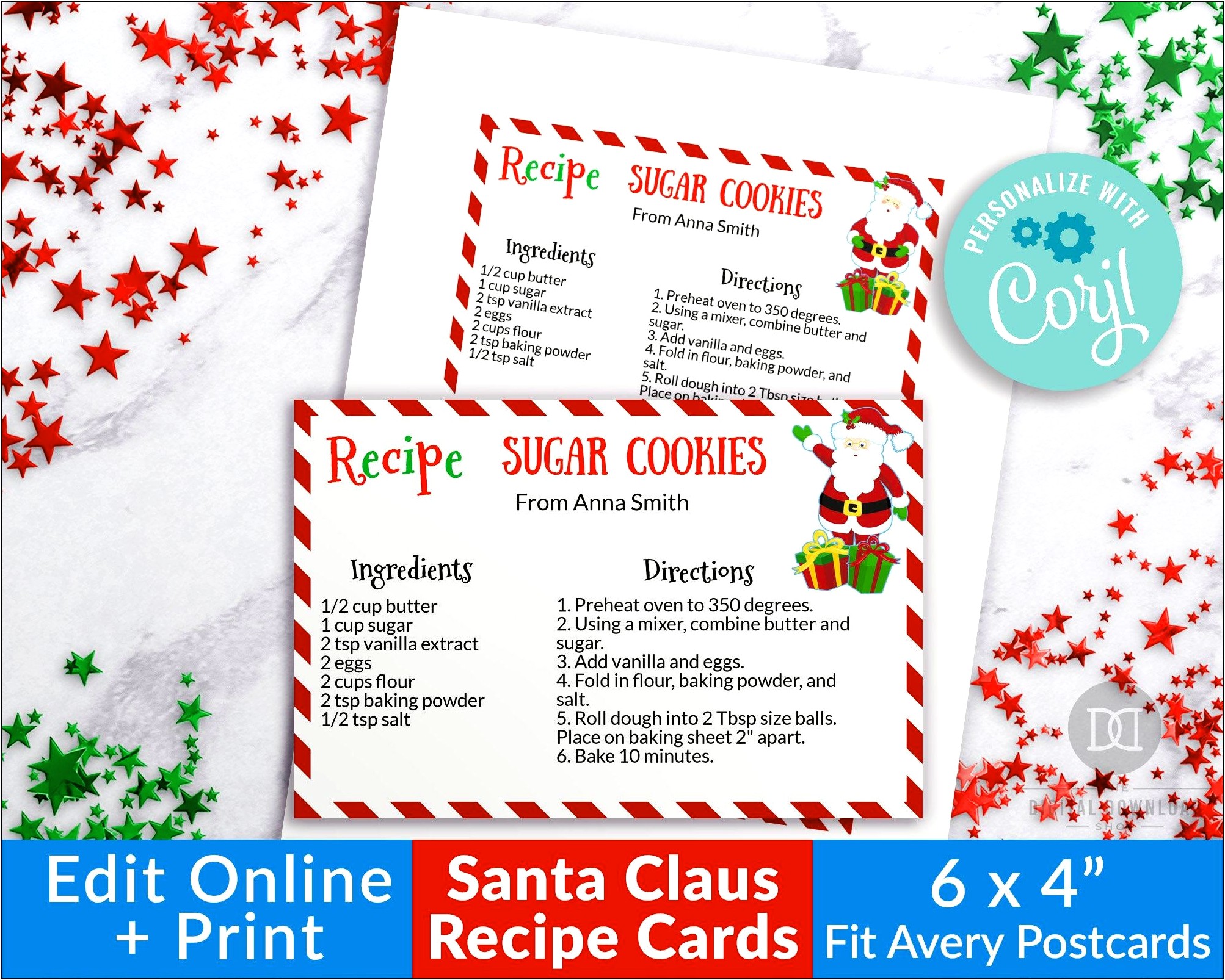 Sugar Cookie Recipe Card Free Template Word
