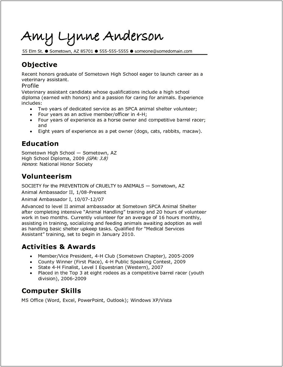 Summary Examples For Resume For Graduate Students