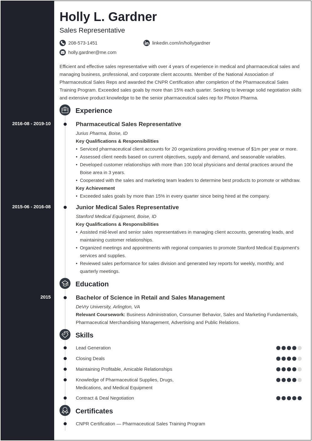 Summary For Sales Representative On A Resume