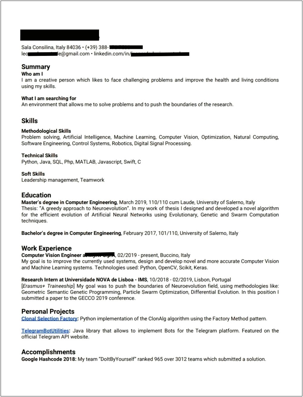 Summary Of Qualifications For Resume Phd