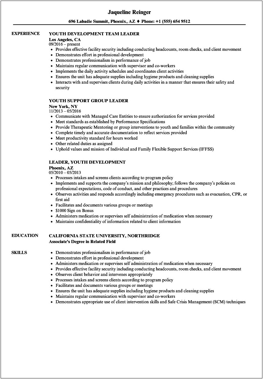 Summary Of Skills Resume For A Teenager