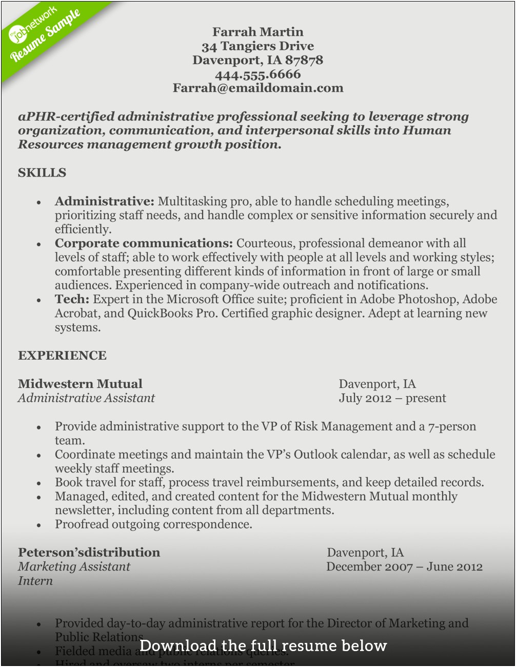 Summary Samples For Resume For Graduate Human Services