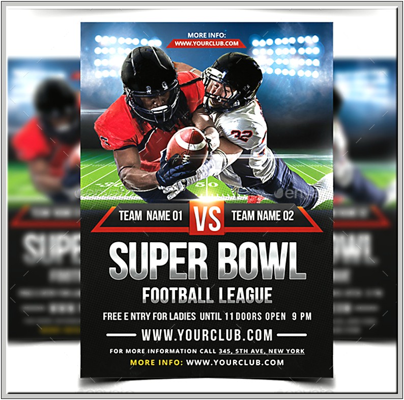 Super Bowl 2017 Party Flyer Template Free