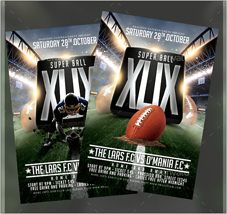 Super Bowl Party Flyer Template Free Word