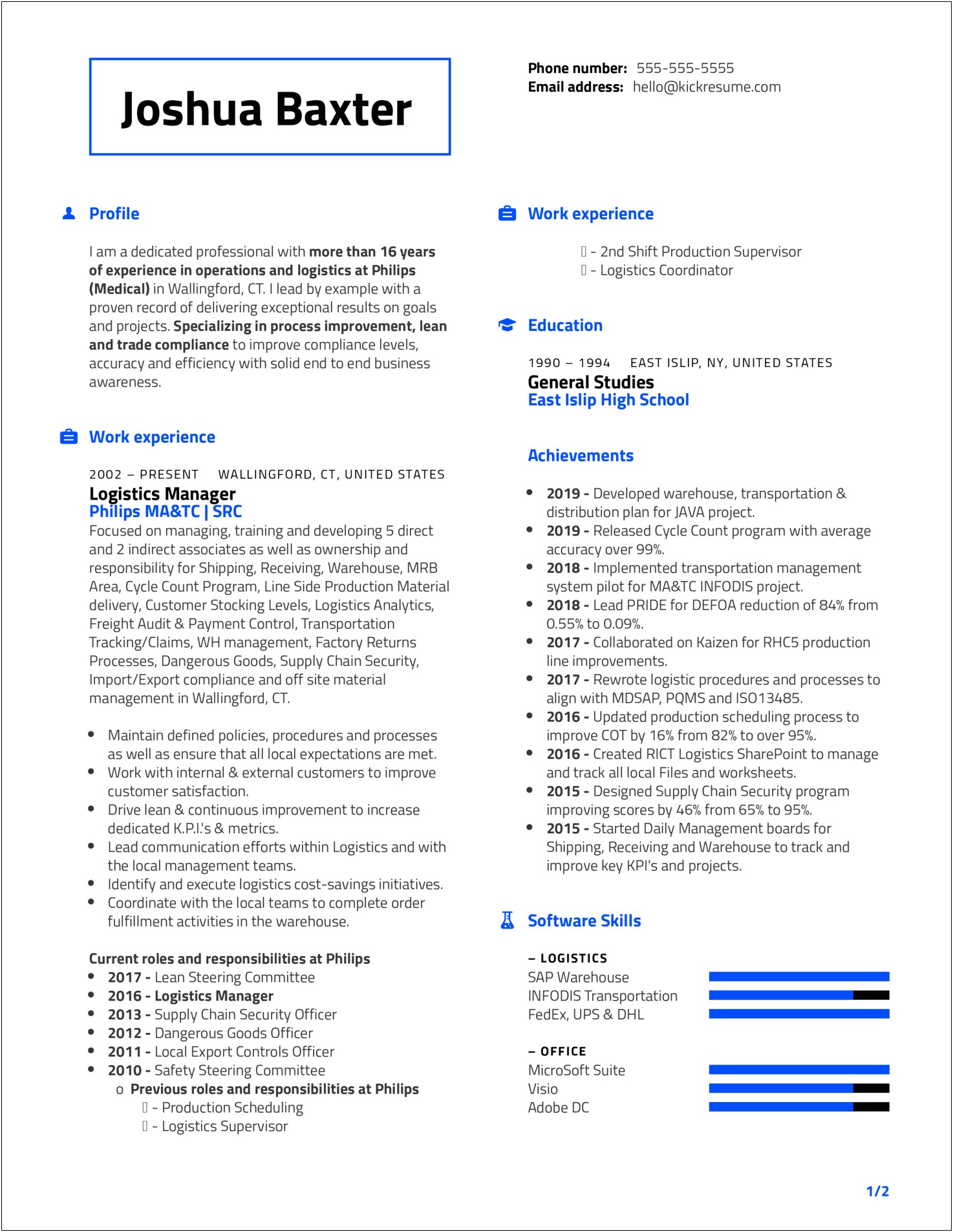 Supply Chain Manager Description For Resume