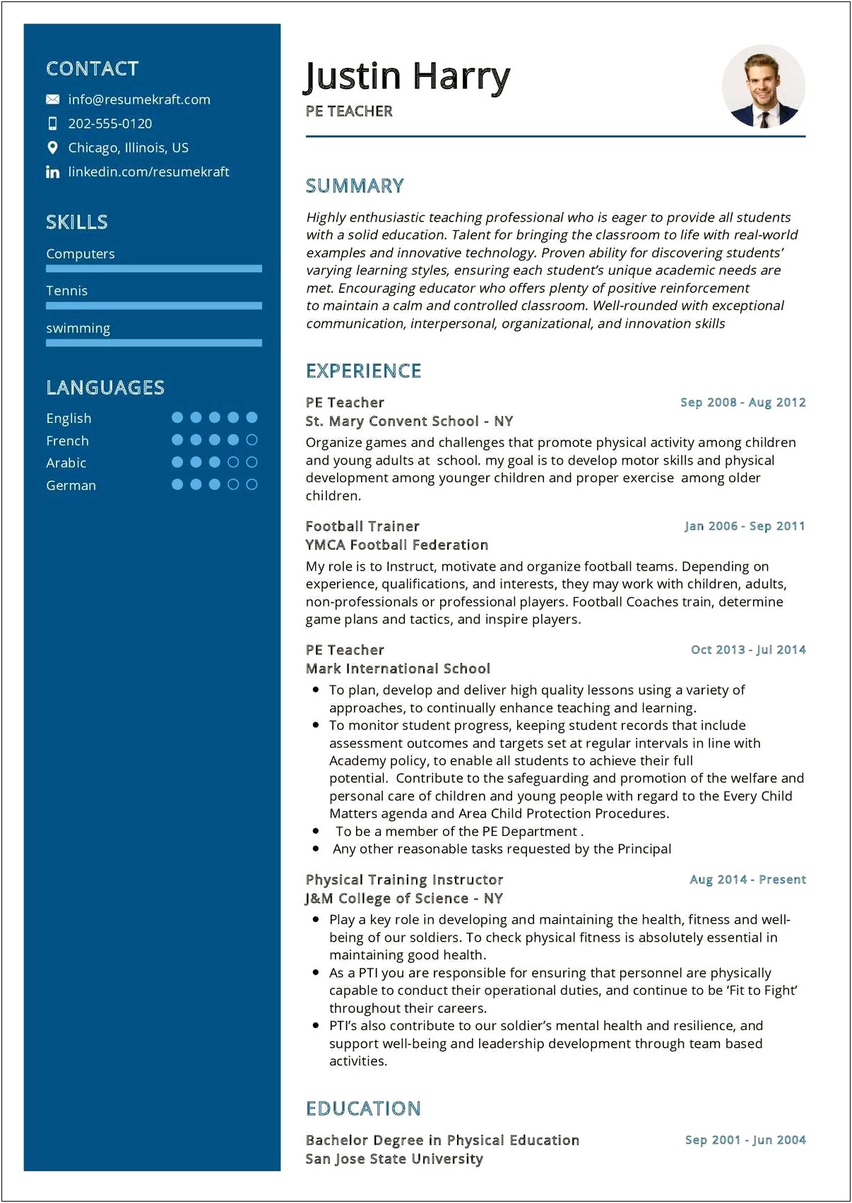 Swimming Instructor Parent And Tot Resume Sample