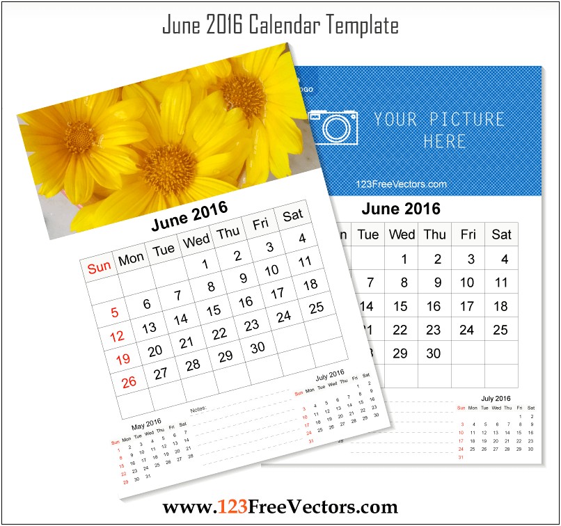 Table Calendar Design Templates Free Download 2016