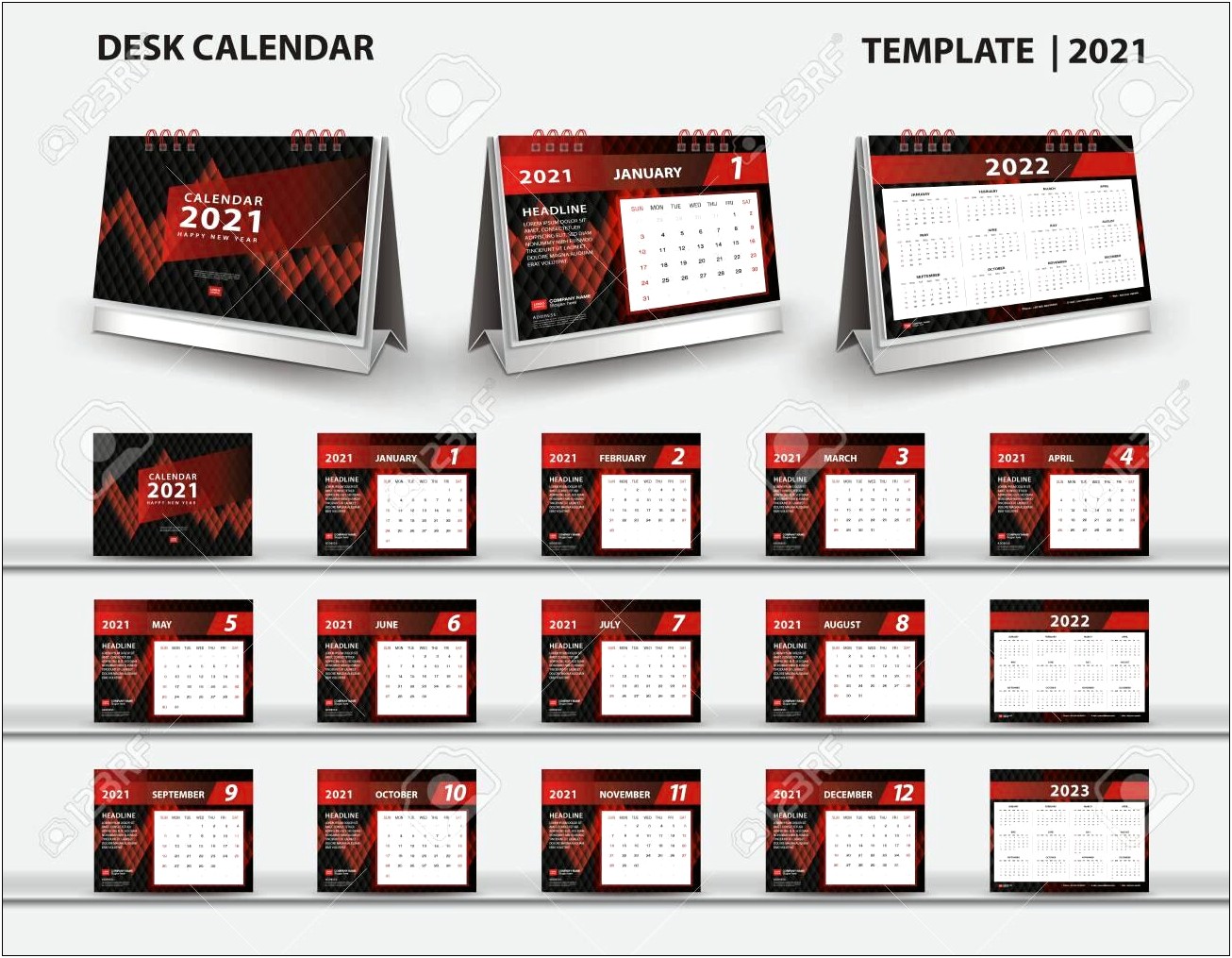 Table Calendar Design Templates Vector Free Download