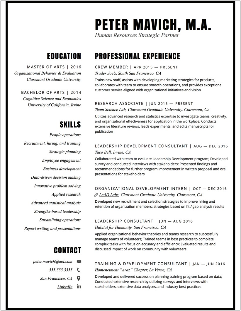 Taco Bell Team Member Job Description For Resume