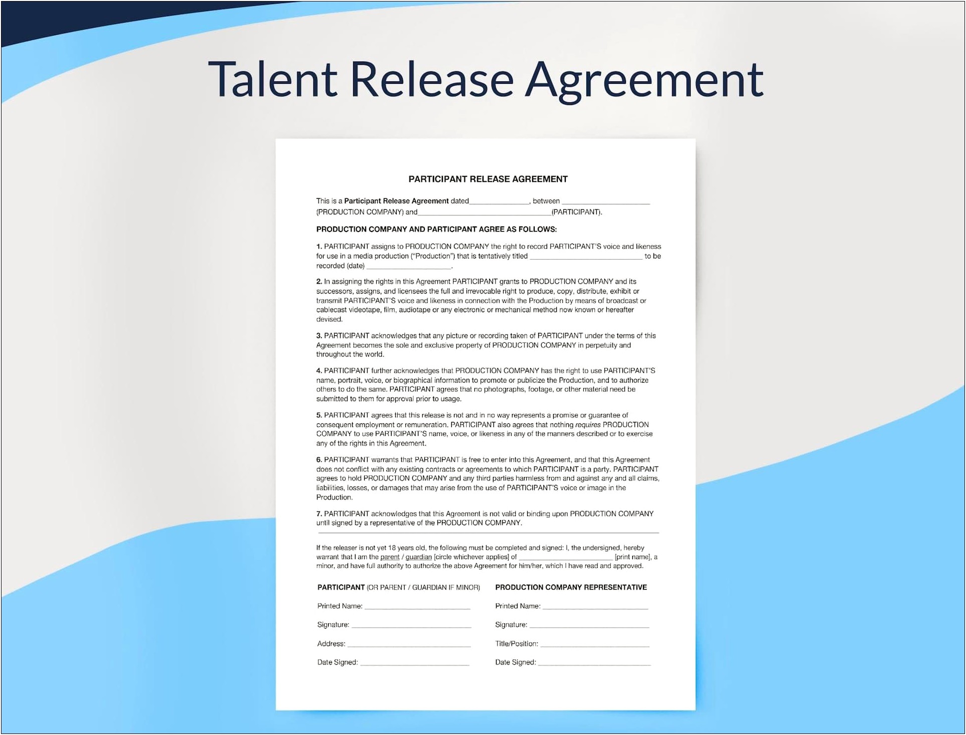 Talent And Crew Film Contract Free Templates
